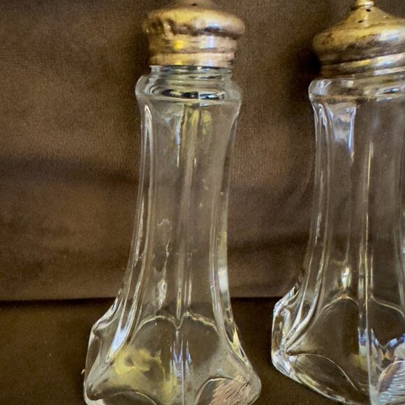 Vintage Salt Pepper Shaker Set FLAW DENTED CAP - Picture 8 of 14